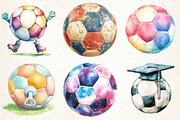 Watercolor Soccer Ball Clipart, an Illustration by Libby Wishes (Thumbnail 4 of 5)