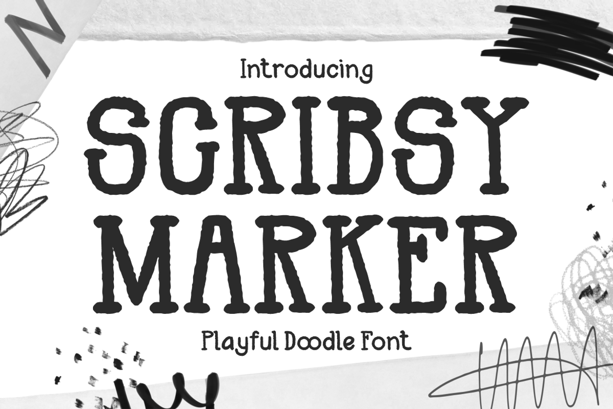 Scribsy Marker Playful Doodle Font, a Font by PutraCetol Studio (Photo 1 of 5)
