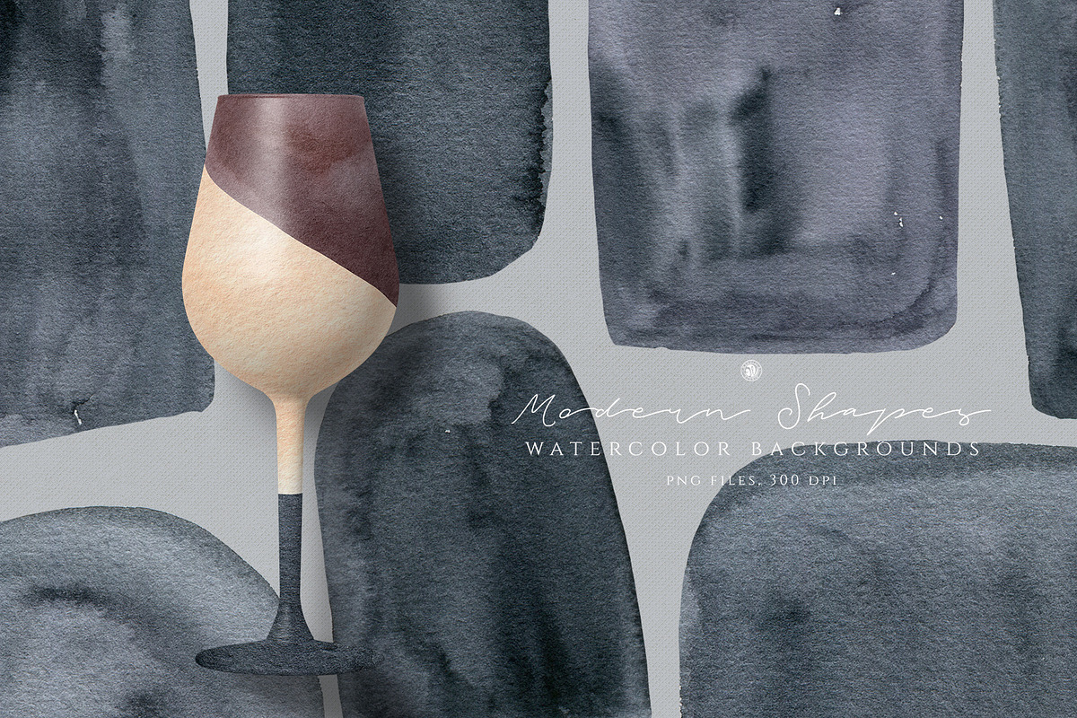 Watercolor Backgrounds Modern Shapes, an Object Graphic by Webvilla Studio (Photo 3 of 5)