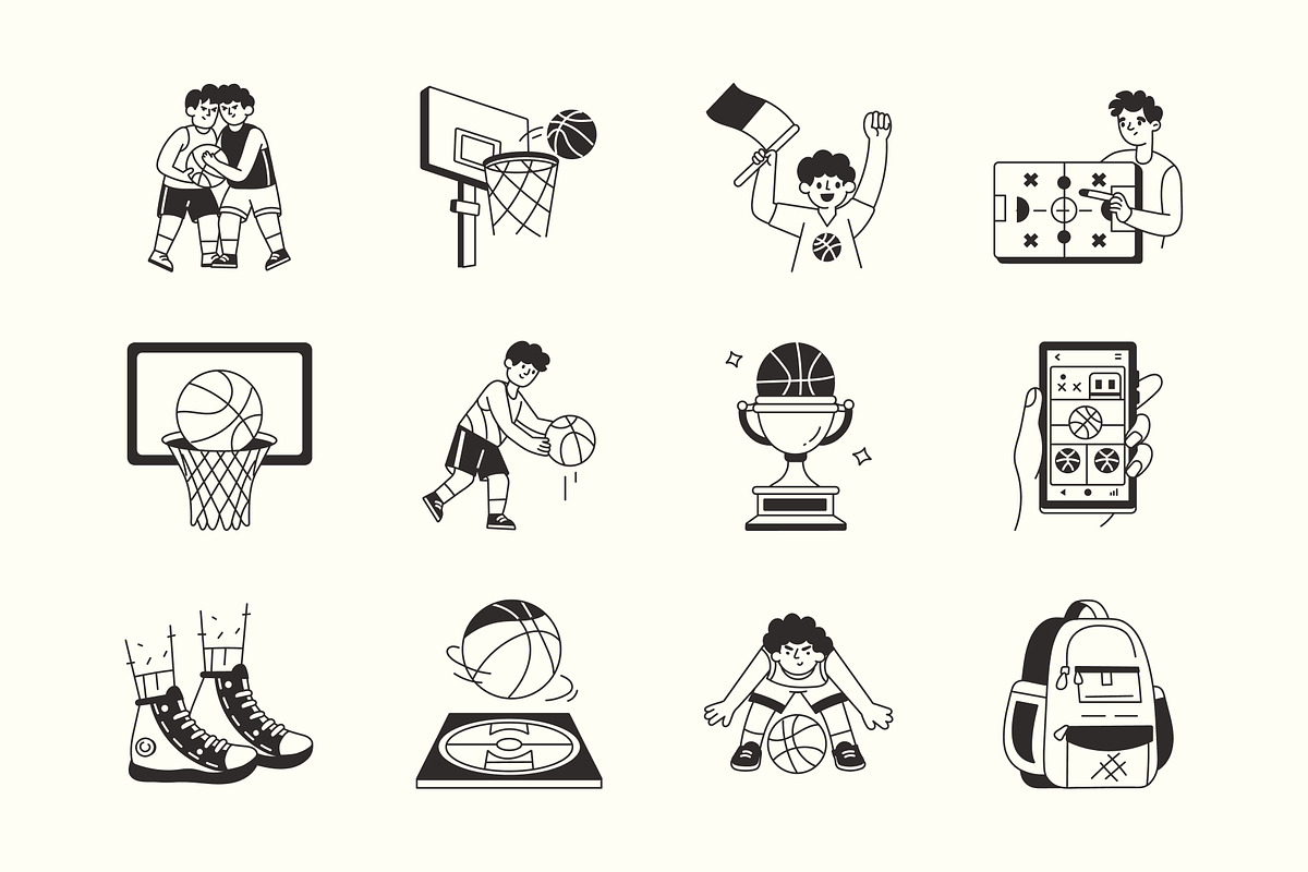 Animated Basketball Illustration Set, a Sport Illustration by Vectors Market (Photo 4 of 5)