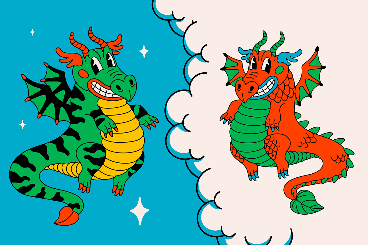 Cartoon Dragons, an Illustration by Bizarre Factory (Photo 4 of 13)