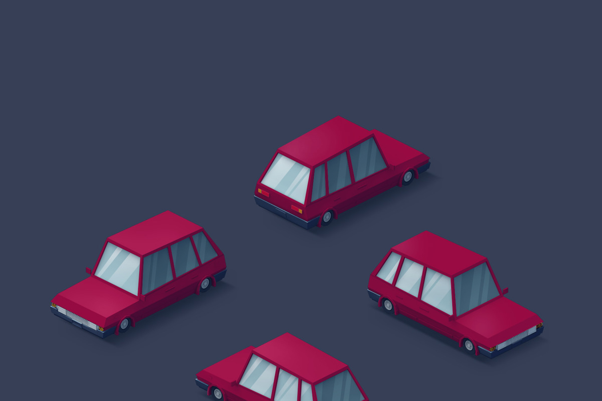 Low Poly 2D Cars, an Object Graphic by Zomorsky (Photo 3 of 16)