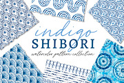 Indigo Shibori Patterns, a Pattern Graphic by Laura Camoe (Thumbnail 1 of 8)