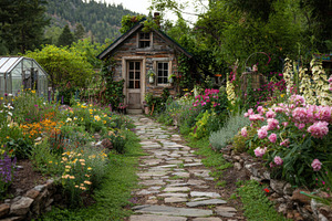 Charming path to a cozy cottage, a Photo by Beautiful things
