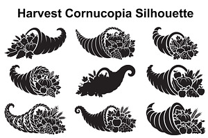 Autumn Cornucopia Silhouettes, an Object Graphic by Creativeshirt