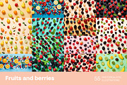 Fruits and berries. Patterns, a Food Illustration by Handmadefont (Thumbnail 4 of 12)