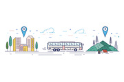 Bus travel, line art set, a Transportation Illustration by Good Studio (Thumbnail 2 of 4)