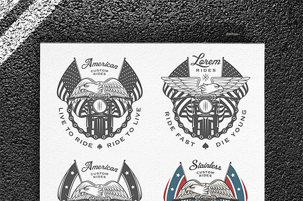 Vintage motorcycle emblems