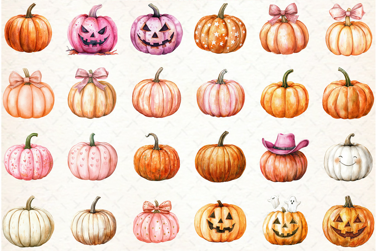 Halloween Pumpkins Clipart, an Illustration by Libby Wishes (Photo 3 of 5)