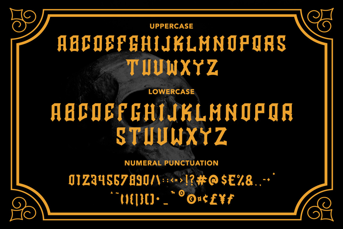 EnclosureBlack - Blackletter Font, a Blackletter Font by AQR Studio (Photo 4 of 9)