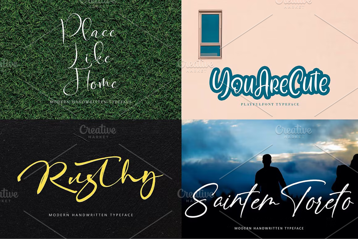 300+ Modern Handwritten Script Fonts, a Script Font by ThePhoton (Photo 4 of 7)
