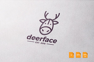 Deer Face Logo Template