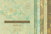 Gold & Mint Green Backgrounds, a Background Graphic by Suna Kosem (Thumbnail 1 of 9)