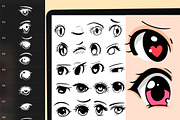 130+ Procreate Anime Eye Stamps, a Brush Add-On by DrawingStoryShop (Thumbnail 3 of 8)
