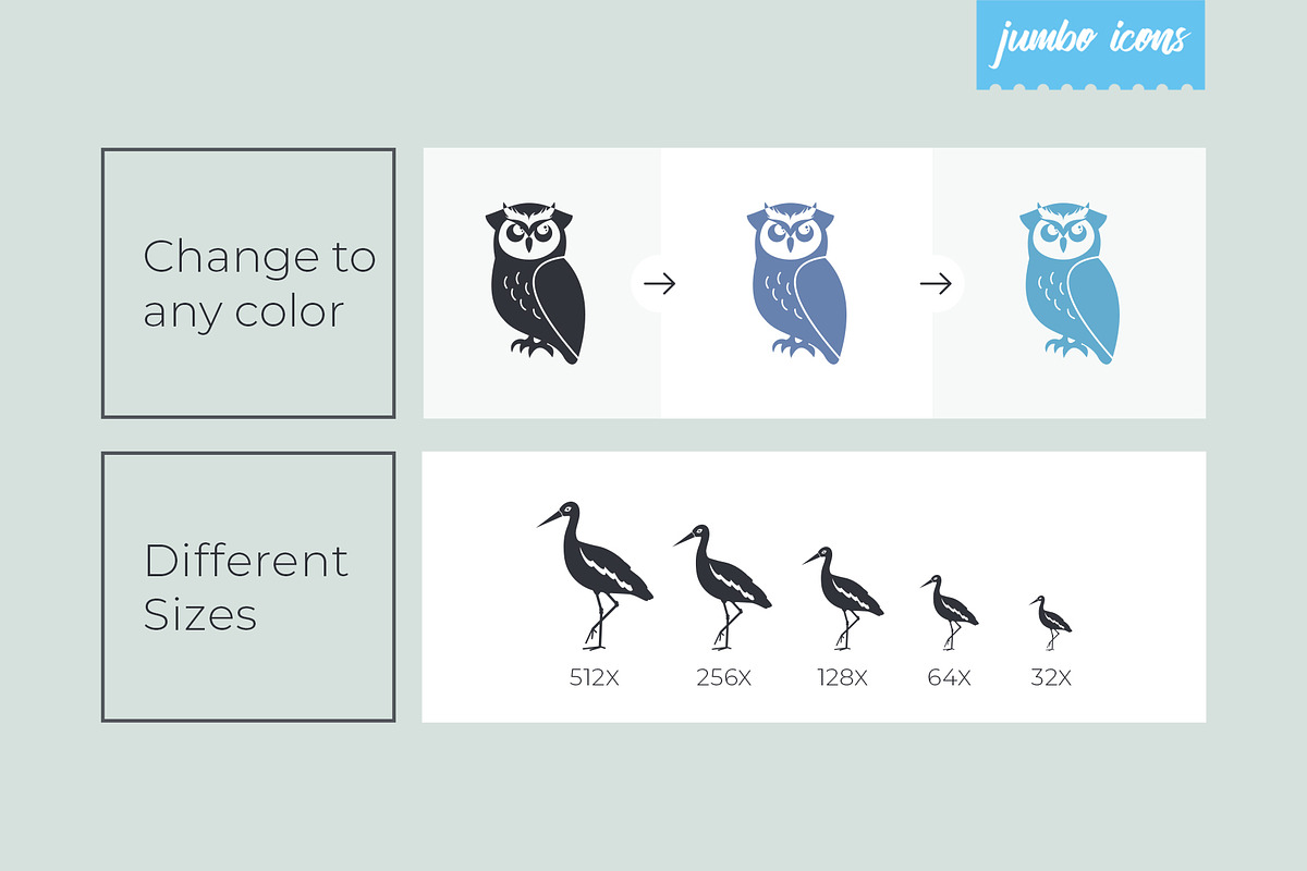 Animals - Birds Glyph Icons V2, a Solid Icon by Jumbo Icons (Photo 4 of 5)