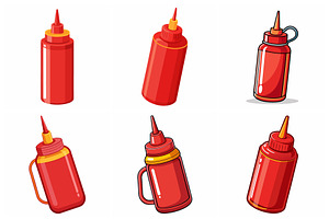 Ketchup Bottles with Different, an Object Graphic by Billah Hub