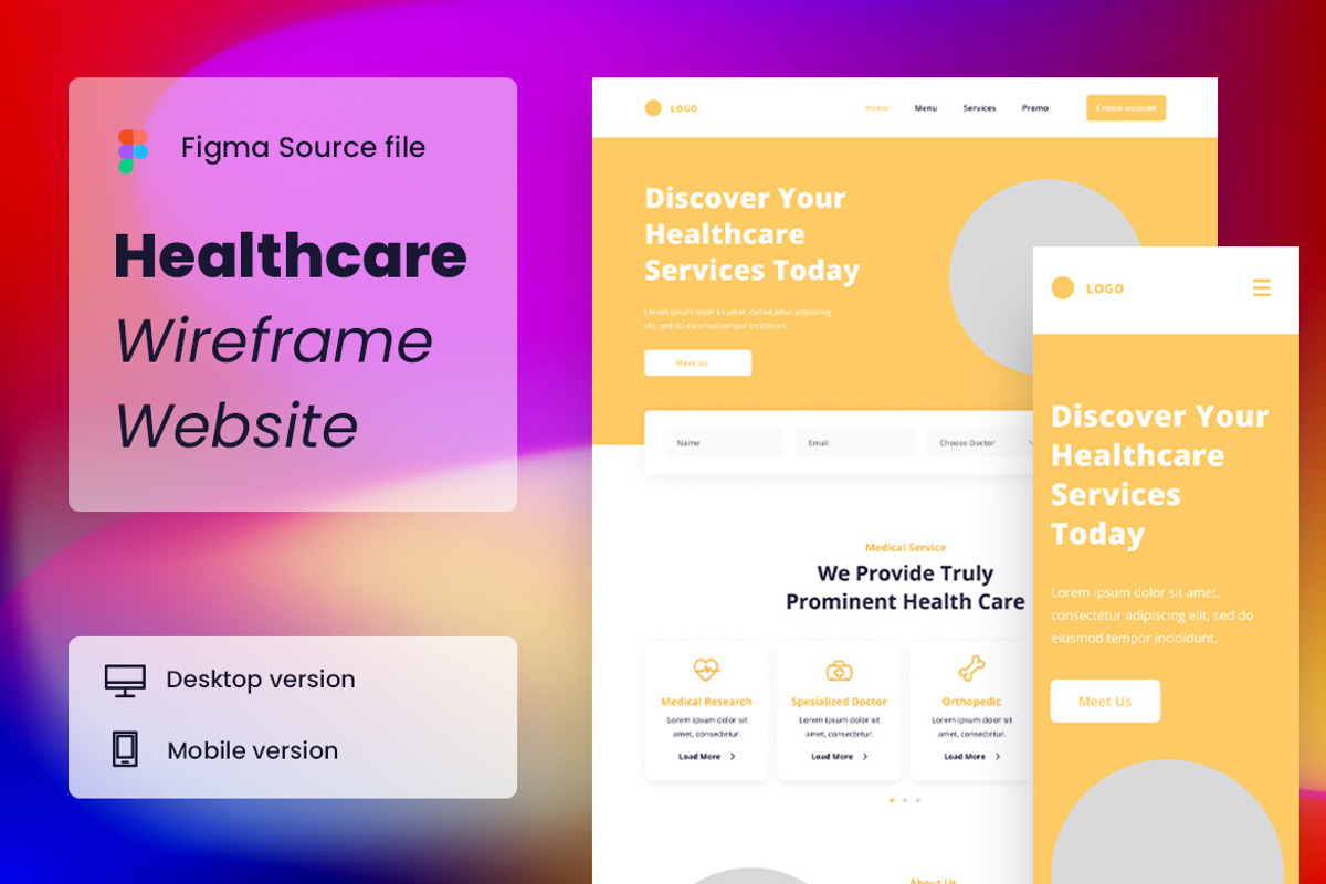 Healthcare Wireframe Website 27, a Wireframe Template by INSPR STD (Photo 1 of 4)