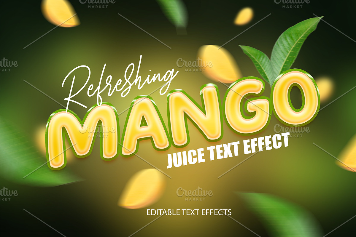 Editable Juice Text Effect Pack of 6, a Layer Style Add-On by Creative Designs (Photo 1 of 6)