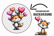 Cute Valentine Fox With Balloons PNG, an Illustration by Libby Wishes (Thumbnail 4 of 6)