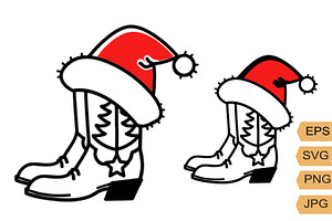 Cowboy Christmas Svg Cowboy Boots