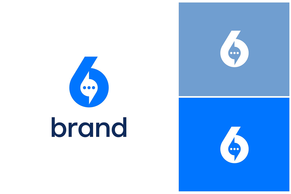 Number Six Chat Speak Logo, a Branding & Logo Template by ika trisiana (Photo 2 of 2)