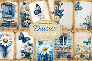Daisy Flower Junk Journal Pages, a Background Graphic by Douce Créativité (Thumbnail 1 of 6)
