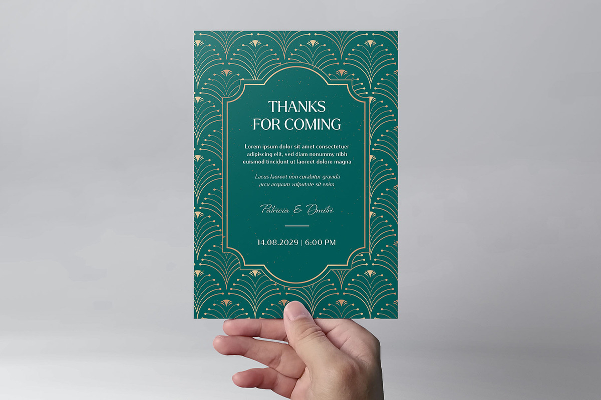 Art Deco Wedding Invitation Template, an Invitation Template by BrandPacks (Photo 2 of 7)