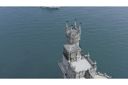 Castle on background of yacht in, a Nature Photo by Media Whale Stock