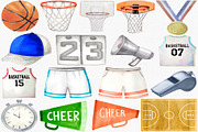 Watercolor Basketball Clipart Set, a Sport Illustration by CropUp Creative (Thumbnail 2 of 4)