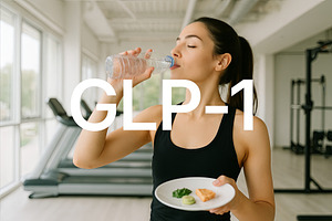 GLP1 concept with woman drinking wat, a Photo by Dvoevnore photos