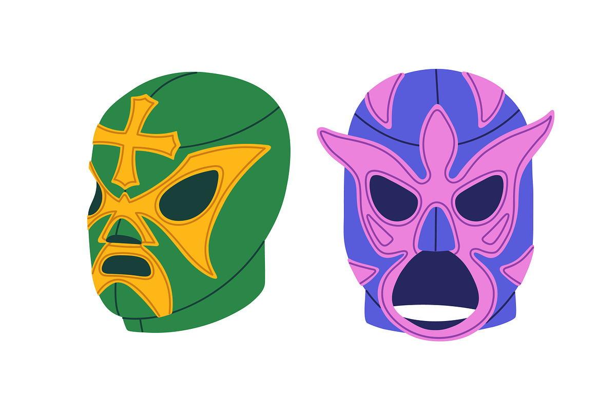 Mexican luchador masks set, a Sport Illustration by Good Studio (Photo 2 of 6)