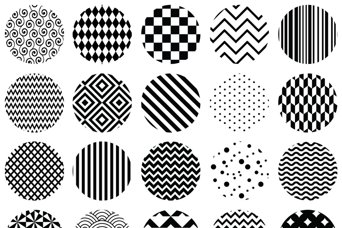 50 Geometric B&W Patterns. preview 2