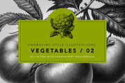 Vegetables in engraving style / 02, a Food Illustration by Graxaim Mock-up (Thumbnail 1 of 4)