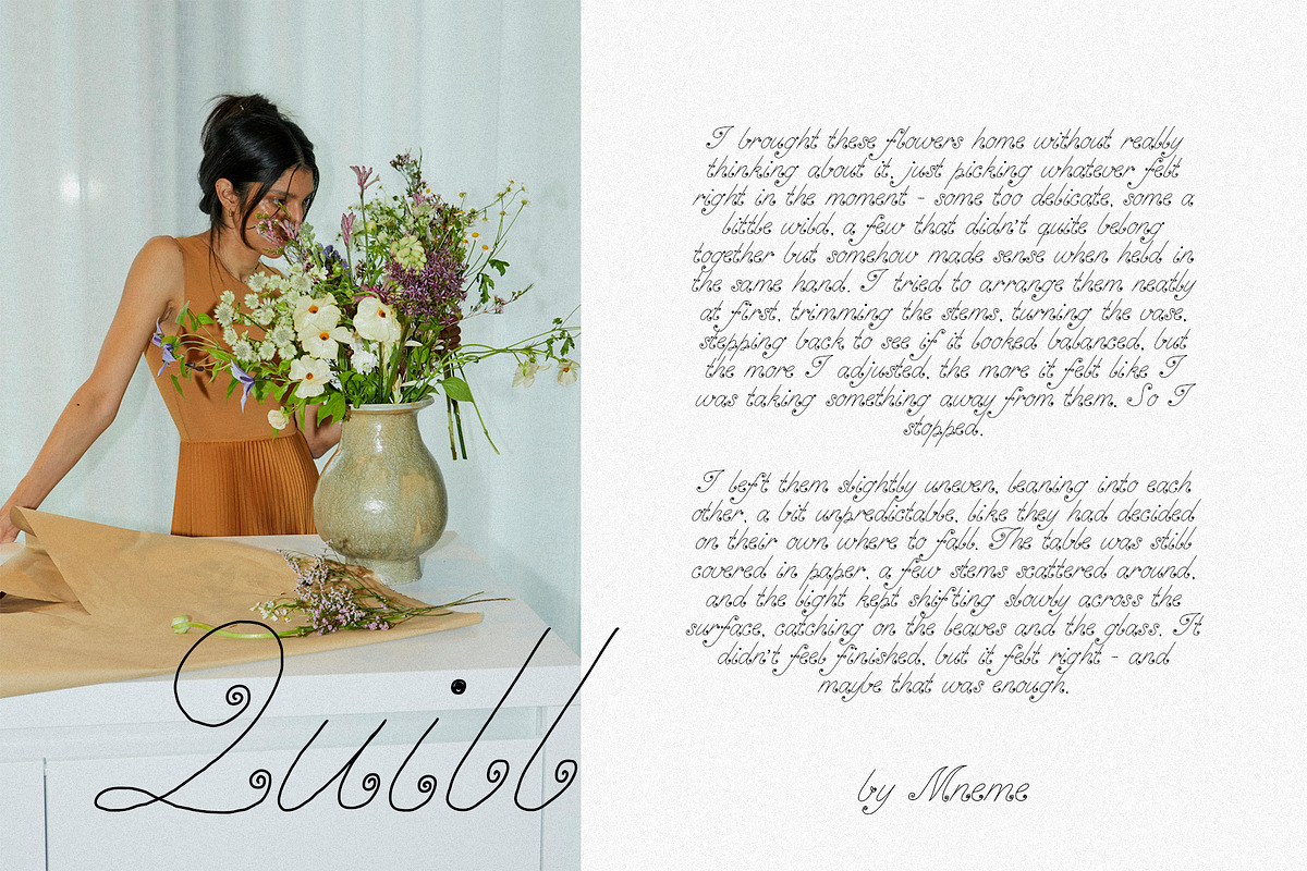 Quill - Elegant Script Font, a Script Font by Mneme (Photo 2 of 8)