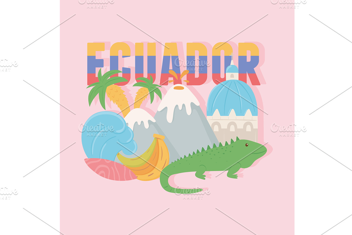 ecuador tourist attraction, an Object Illustration by studiogstock