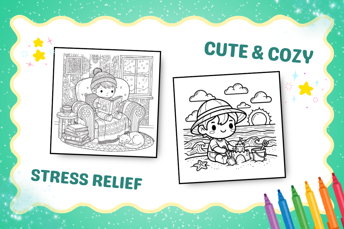 Chibi Printable Coloring Pages, a Person Illustration by ikarifq shop (Photo 3 of 7)