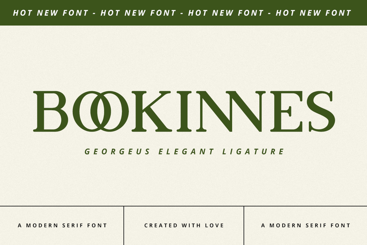 Bookinnes - Business Font, a Serif Font by RockboyStd (Photo 1 of 12)
