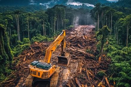Deforestation: A forest ravaged by l, a Background Photo by Pixeness