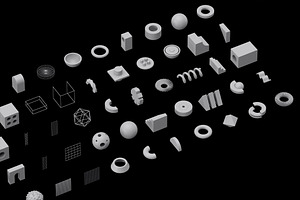 85 Geometric 3D Models Set