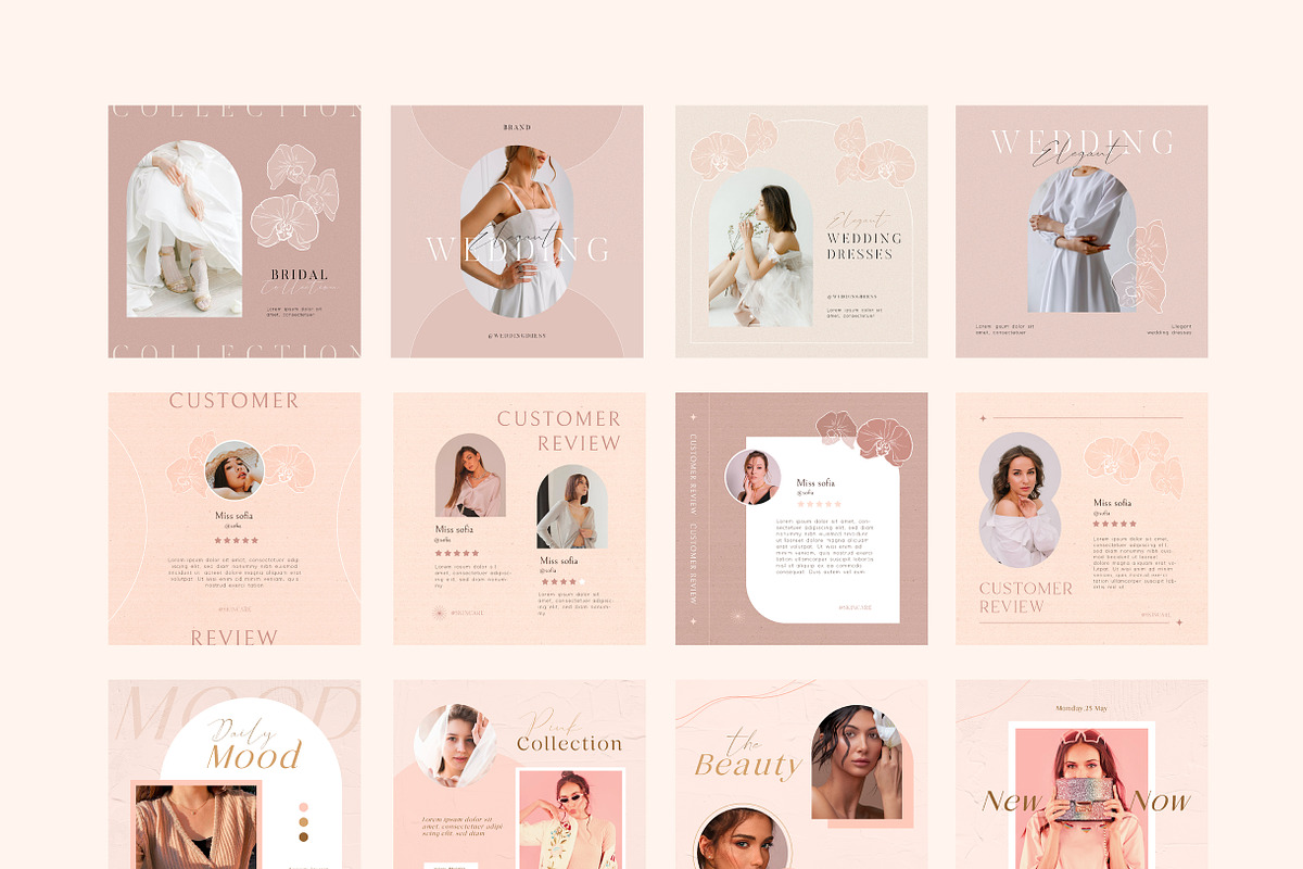 4 Pink Styles Template, a Social Media Template by Sinando Studio (Photo 3 of 4)
