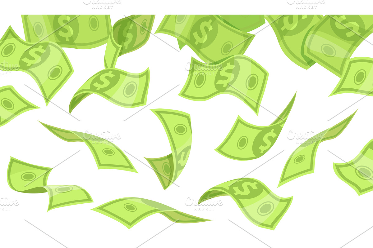 Falling dollars background. Cartoon, a Finance Illustration by Stock-Smart-Start