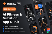 sandow UI Kit: AI Fitness & Diet App, an UI Kit Template by strangehelix.bio (Thumbnail 1 of 9)