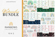 Watercolor RAINBOWS BUNDLE sale, a Pattern Graphic by svetlanaARTdreams (Thumbnail 1 of 16)
