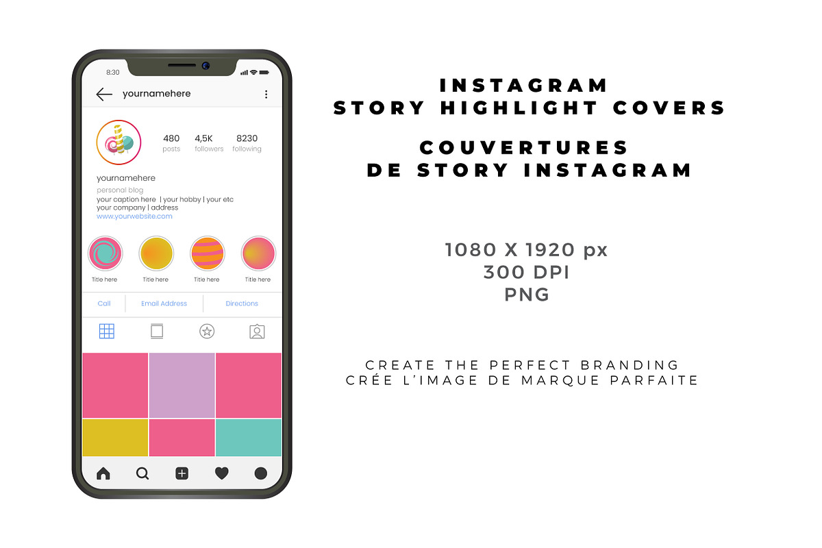 Color Palette + 12 Instagram covers, an Outline Icon by Akwadesign (Photo 2 of 4)