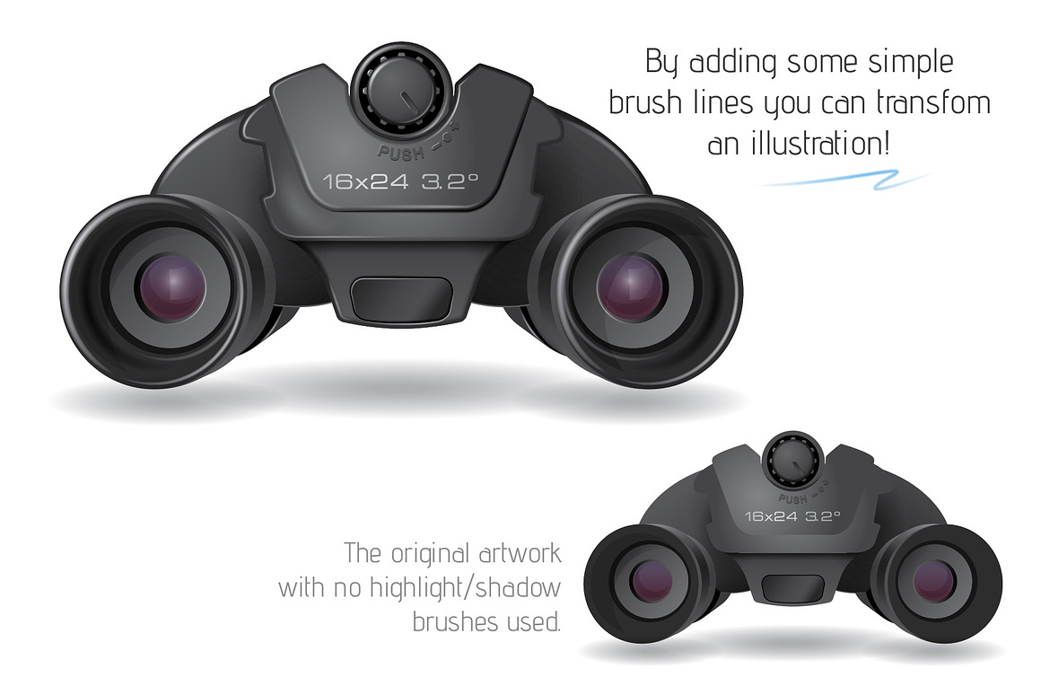 Highlight & Shadow Vector Brushes, a Brush Add-On by Industrial Artworks (Photo 3 of 4)