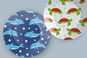 Sea life seamless patterns, a Pattern Graphic by Gulnarart (Thumbnail 7 of 10)