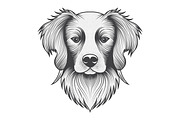 Black and White Dog Portrait, an Animal Illustration by Ghagra (Thumbnail 1 of 4)