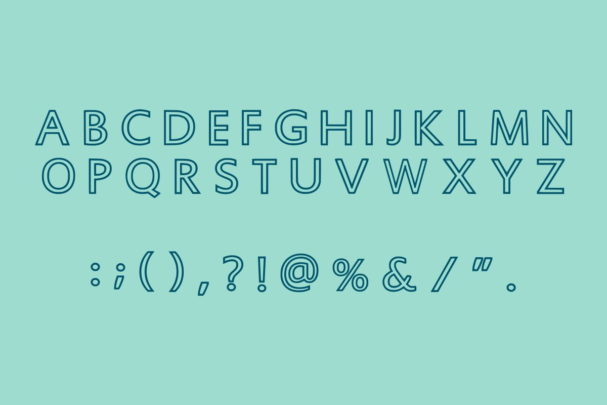 MONO OUTLINE, a Handwritten Font by Fourteen Letter (Photo 7 of 9)