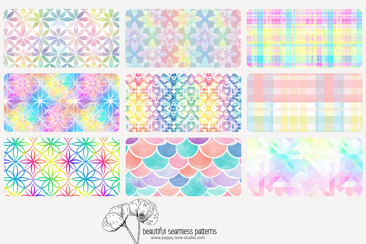 80 pastel geometric seamless pattern, a Pattern Graphic by Poppy Lane Studio (Photo 7 of 11)