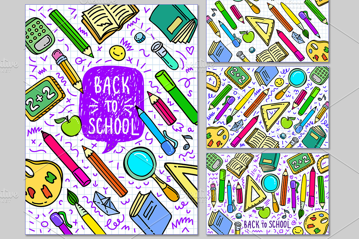 Back To School backgrounds, a Decorative Illustration by VectorStory (Photo 3 of 3)
